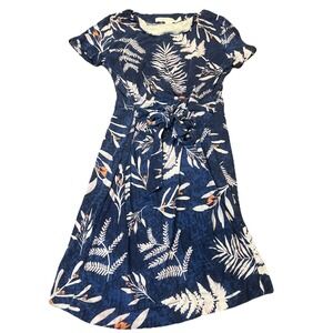 Diane Von Furstenberg Snake Leaves Silk Dress Indigo Women's Size 4